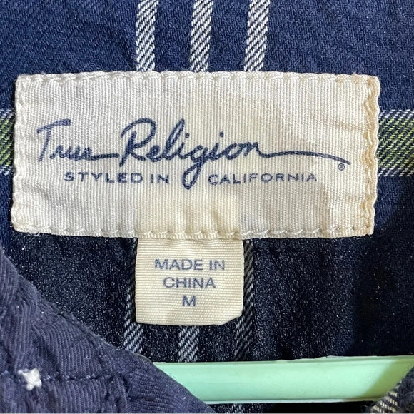 Women’s True Religion Plaid Work Button Up Blouse Or Shirt Western Style, Medium - Picture 7 of 7